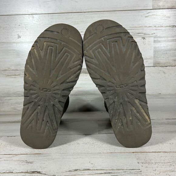 Ugg Women's Classic Suede Gray Winter Calf Boots Size 7 - Picture 7 of 8